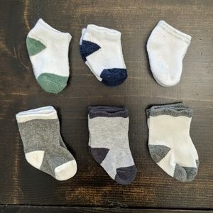 0-3mo Baby Socks. Set of 6